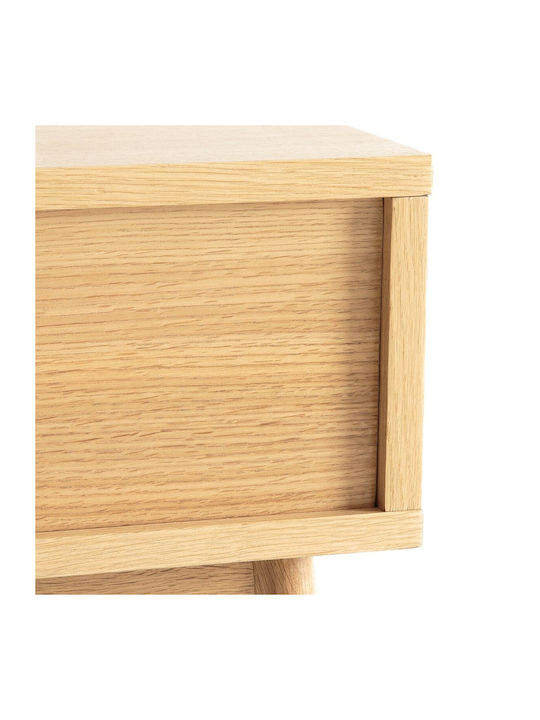 Clairoy Bedside Table Made of Solid Wood Beige 73x30x50.3cm