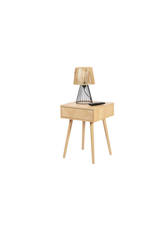 Wooden Bedside Table Brown 40x40x55cm