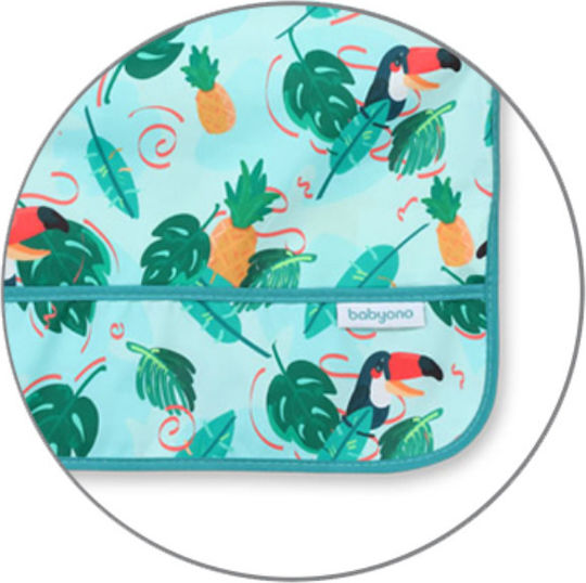 Babyono Toucans Waterproof Fabric Coverall with Hoop & Loop Fastener Pocket & Sleeves Multicolour for 6 m+