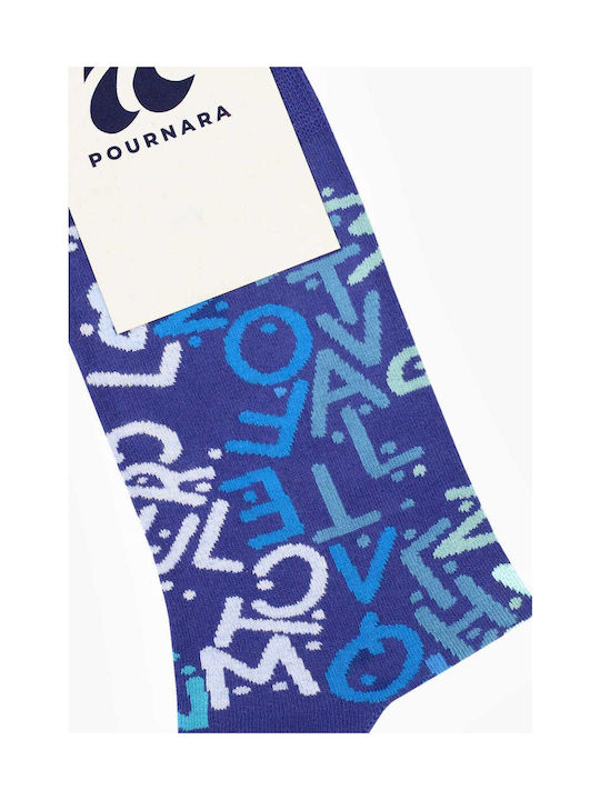 Pournara Men's Patterned Socks Purple