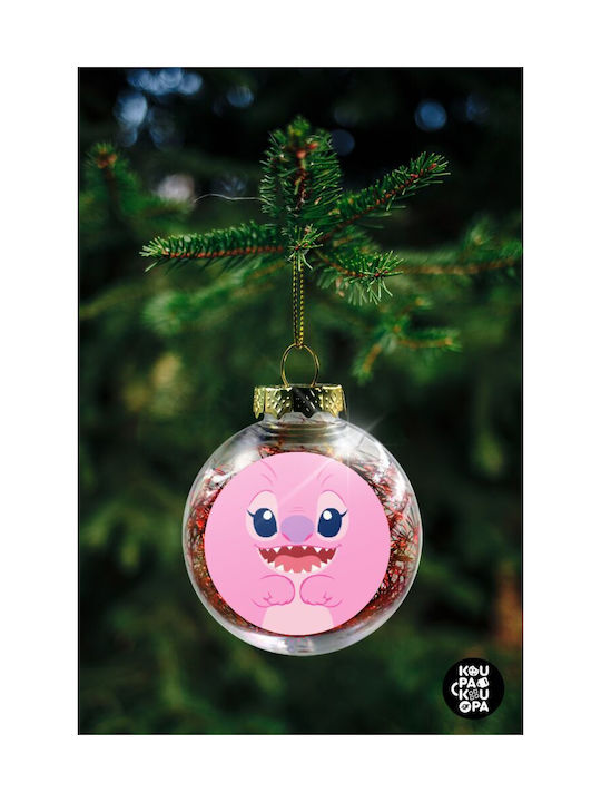 Weihnachtshänger Kugel Ornament Plastik Rosa 8cm