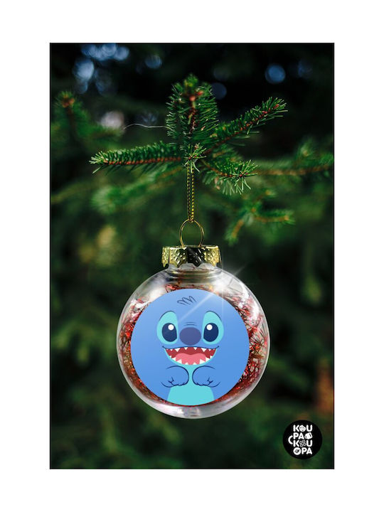 Christmas Plastic Ball Ornament Blue 8cm