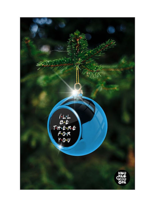 Christmas Ball Ornament Blue 8cm