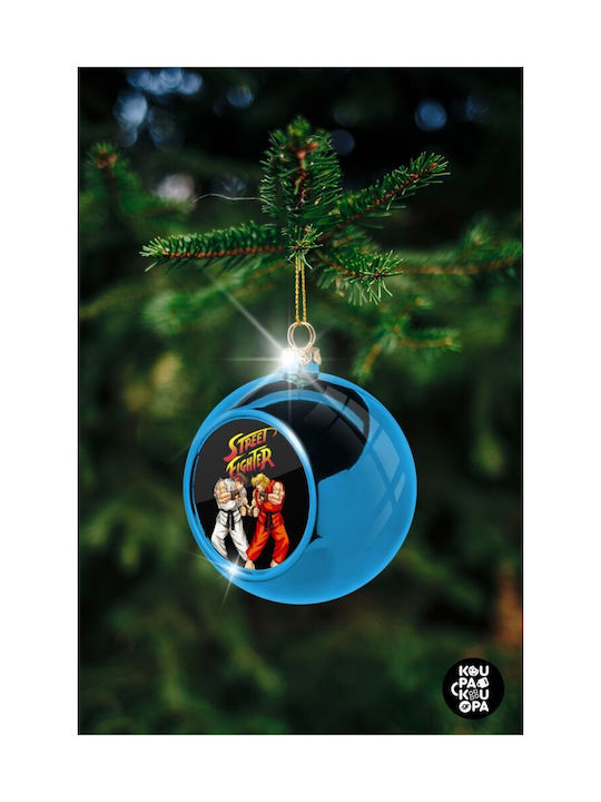 Weihnachtshänger Kugel Ornament Blau 8cm