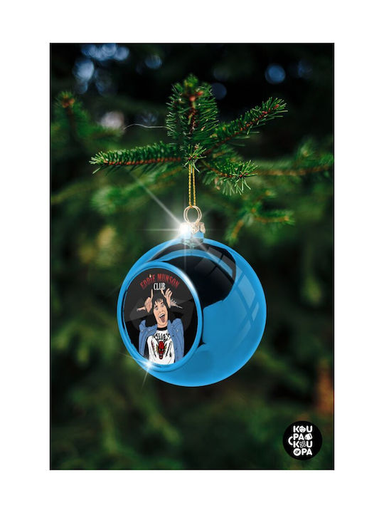 Christmas Ball Ornament Blue 8cm