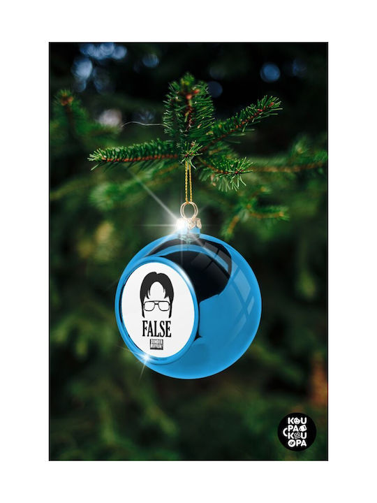 Christmas Ball Ornament Blue 8cm