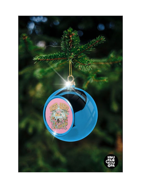 Christmas Ball Ornament Blue 8cm