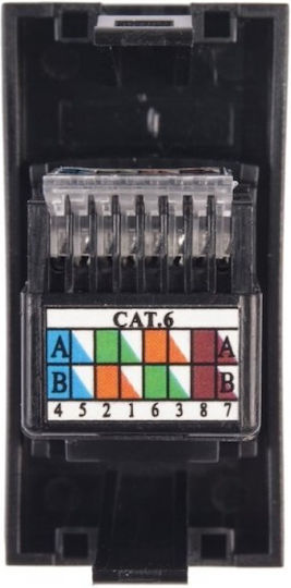 Maclean Energy Single Network Socket RJ45 Without Frame in Black Color MCE725B