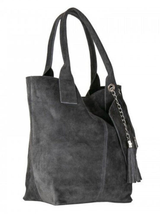 J&A Bags Leder Damen Tasche Schulter Gray