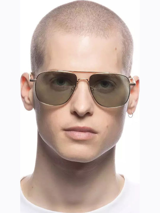Le Specs Unisex Sonnenbrille mit Gelb Metall Gestell und Gelb Linse LSP2202571