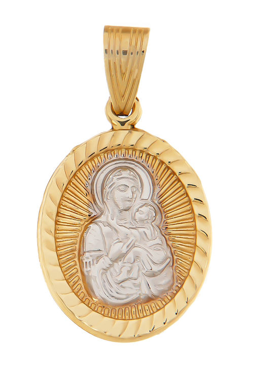 Daskalakis Anhänger Kinder Amulett Beidseitig Konstantinato aus Gold 14K 52132
