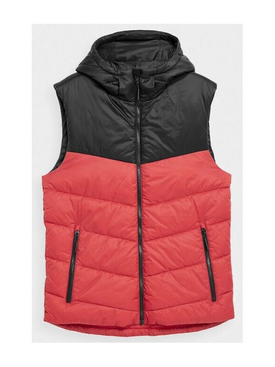 4F Ärmellos Herren Jacke Puffer Rot