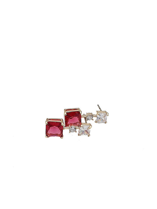 Fashion Jewlery Σκουλαρίκια Κρεμαστά από Ατσάλι Επιχρυσωμένα