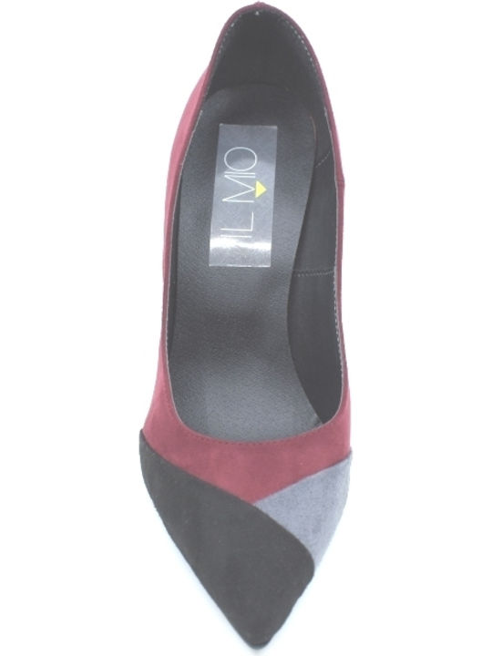 Il Mio Collection Suede Pointed Toe Burgundy Heels