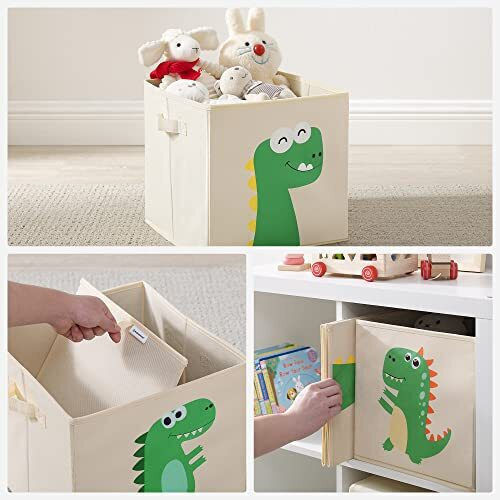 Songmics Детска кутия за съхранение сгъваема Box Set Бежов 30x30x30см 3бр