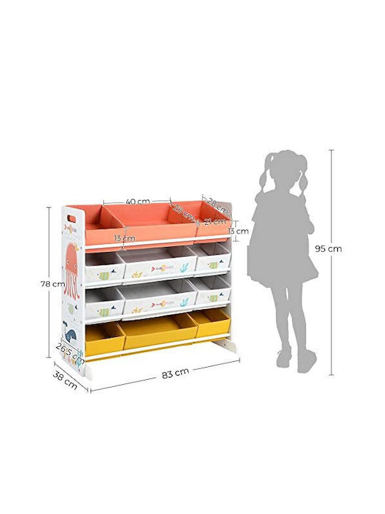 Songmics Система за съхранение на играчки Бял 86x26.5x78см 1бр