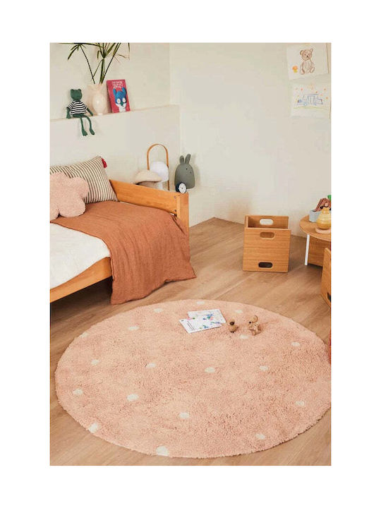 Lorena Canals Kinder Teppich Rosa Rund mit Durchmesser 140cm