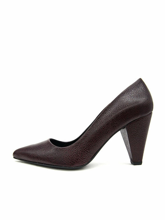 New Matic Leather Burgundy High Heels