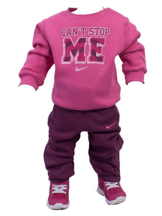 Nike Kids Sweatpants Set Fuchsia 2pcs