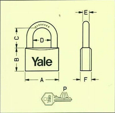 Yale Bronze Padlock Brass with Key 30mm 1pcs