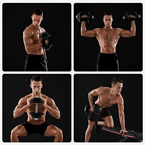 Songmics Adjustable Dumbbell Set with Bar 40kg