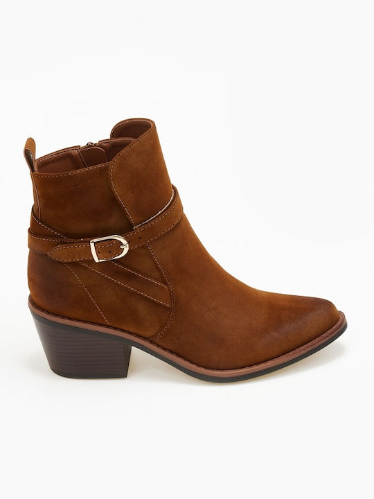 Issue Fashion Botine pentru femei cu toc mediu Camel