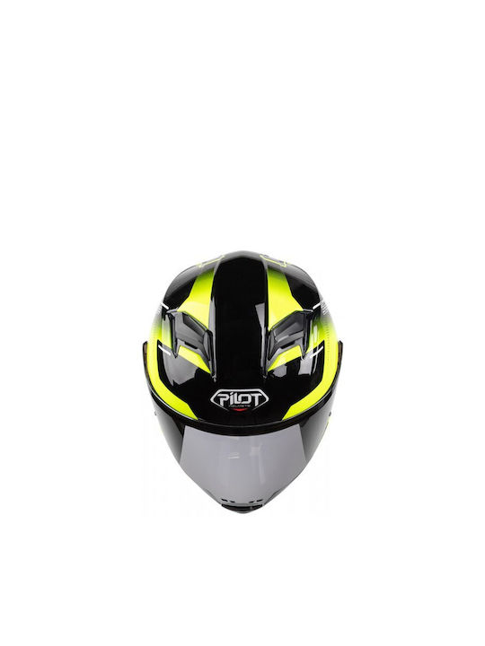 Pilot Alpha SV Black / Fluo Yellow Motorcycle Helmet Full Face ECE 22.06 1550gr with Sunvisor