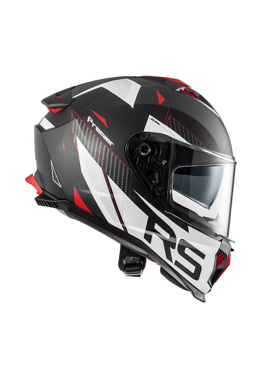 Premier Typhoon RS 2 BM Black/White/Red Mat Motorcycle Helmet Full Face ECE 22.06 Weight 1580gr with Pinlock and Sun Visor