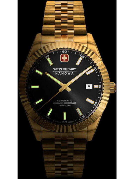 Swiss Military Hanowa Herrenuhr Automatisch mit Gold Rostfreier Stahlarmband