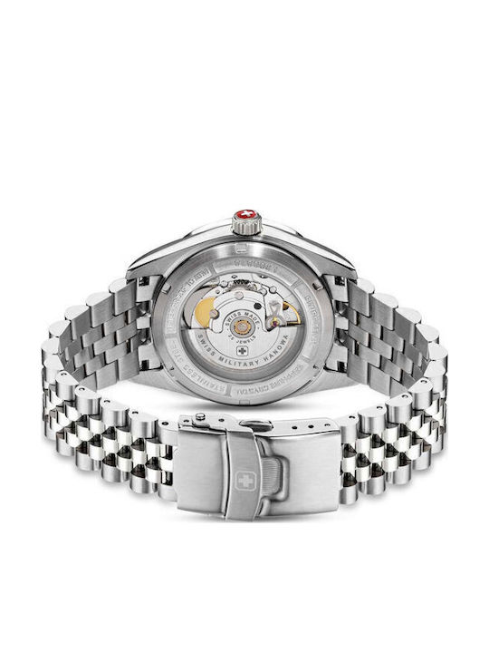 Swiss Military Hanowa Herrenuhr Automatisch mit Silbernem Rostfreien Stahlarmband
