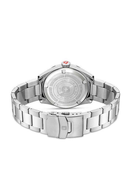 Swiss Military Hanowa Herrenuhr 43mm Batterie mit Silber rostfreiem Stahlarmband