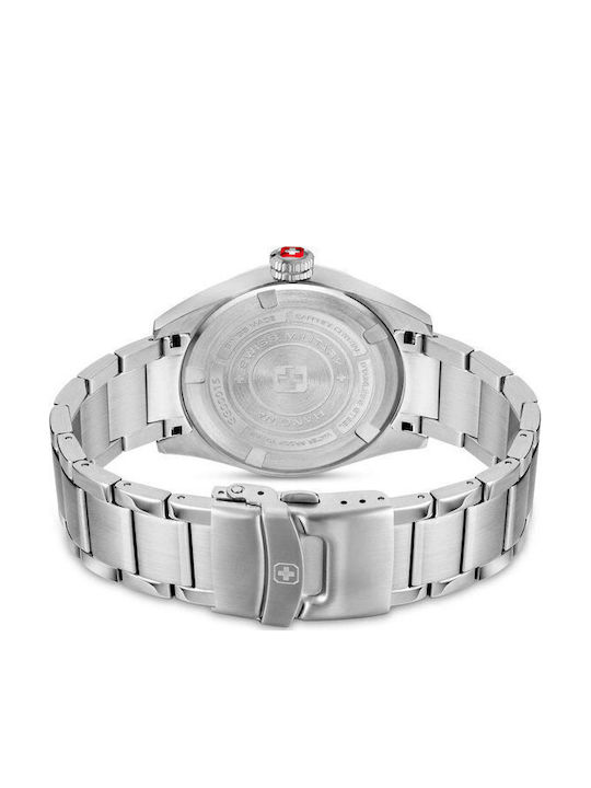 Swiss Military Hanowa Herrenuhr 42mm Batterie mit Silber rostfreiem Stahlarmband