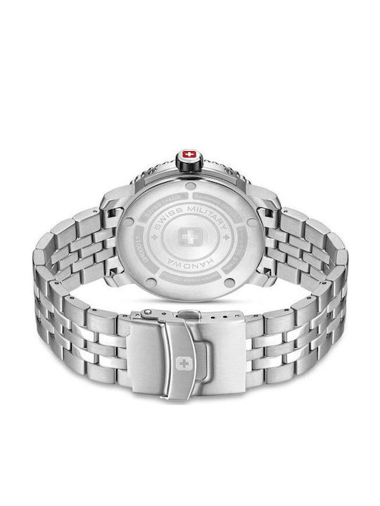 Swiss Military Hanowa Herrenuhr 44mm Batterie mit Schwarz Rostfreier Stahl Armband