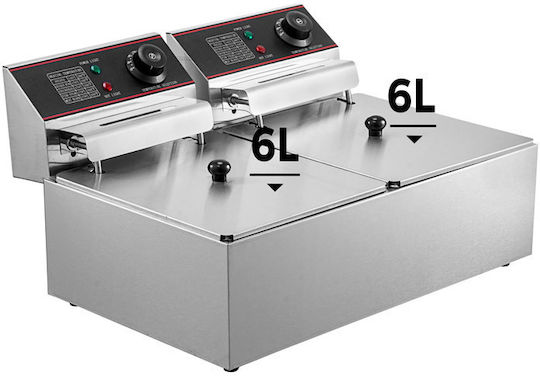 Vevor Electric Fryer Double 5kW Capacity 2x6lt