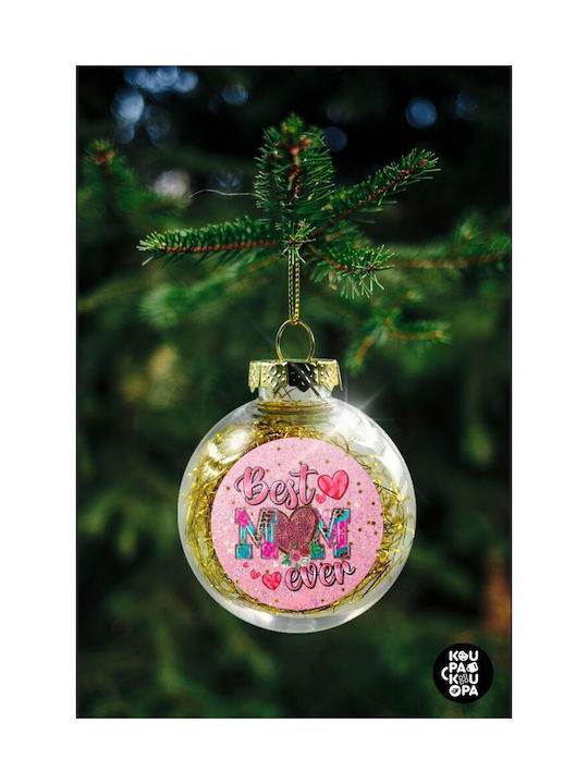 Christmas Plastic Ball Ornament Pink 8cm