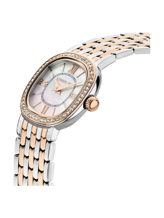 Cerruti Gresta Crystals Ceas de Damă cu Rose Gold Brățară Metalică