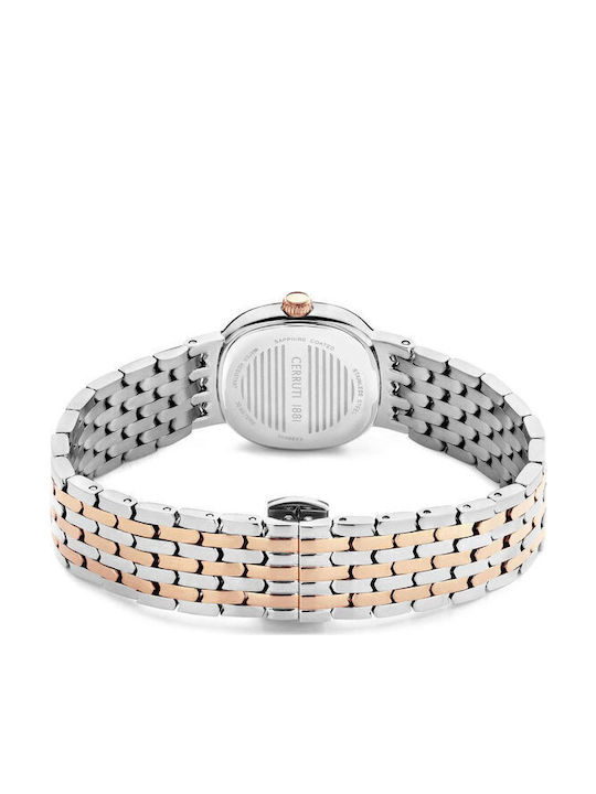 Cerruti Gresta Crystals Ceas de Damă cu Rose Gold Brățară Metalică