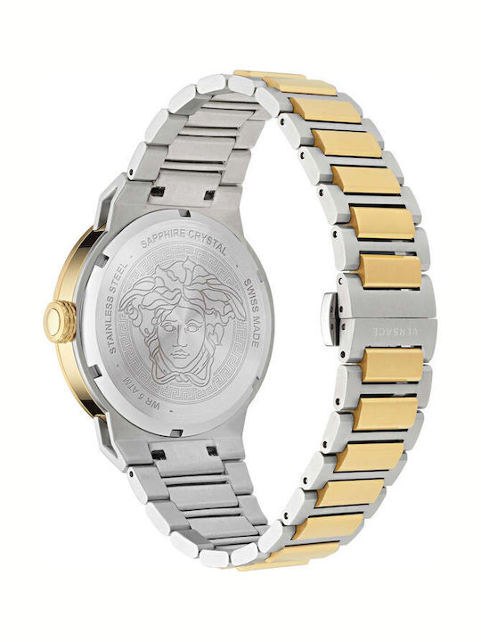 Versace Medusa Infinite Two Ανδρικό Ρολόι Μπαταρίας με Καφέ Μεταλλικό Μπρασελέ