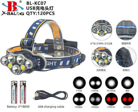 ACP Rechargeable Headlamp LED IPX4 with Maximum Brightness 2400lm