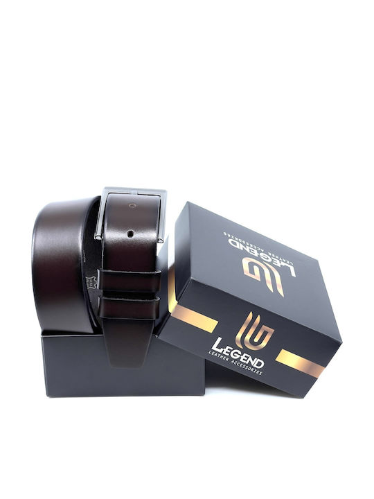 Men's Leather Wide Belt Brown