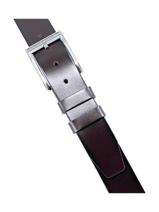 Men's Leather Wide Belt Brown