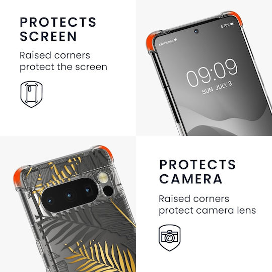 KWmobile Palm Leaves Back Cover Silicone with Strap Multicolour (Google Pixel 8 Pro)