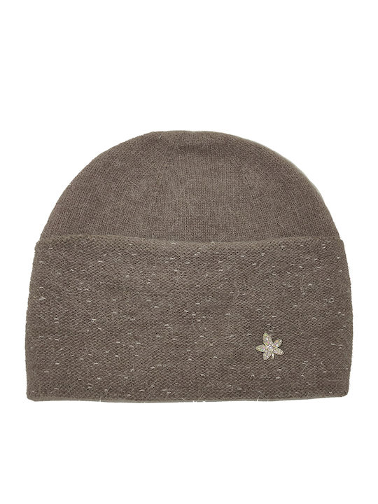 Knitted Beanie Cap Brown