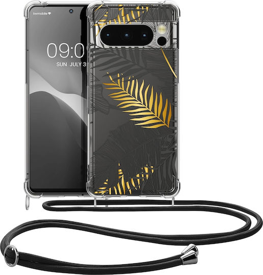 KWmobile Palm Leaves Back Cover Silicone with Strap Multicolour (Google Pixel 8 Pro)