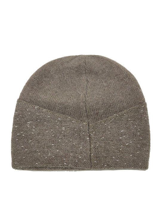 Knitted Beanie Cap Brown