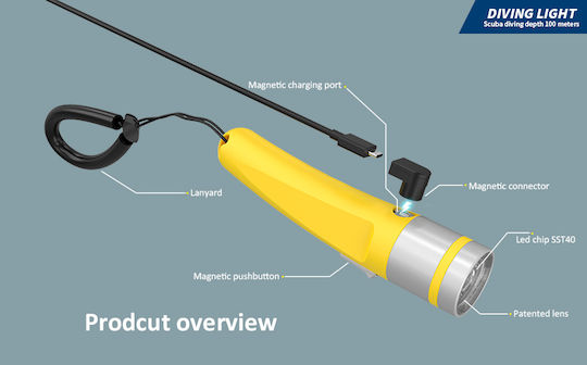 Lanternă de Scufundări LED cu Luminozitate 2000lm