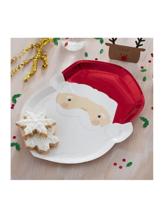 Set of 8 Christmas foil plates with Santa Claus design - Gingerray