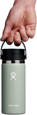 Hydro Flask Hydro Flask Wide Mouth Μπουκάλι Θερμός Ανοξείδωτο BPA Free Καφέ 500ml