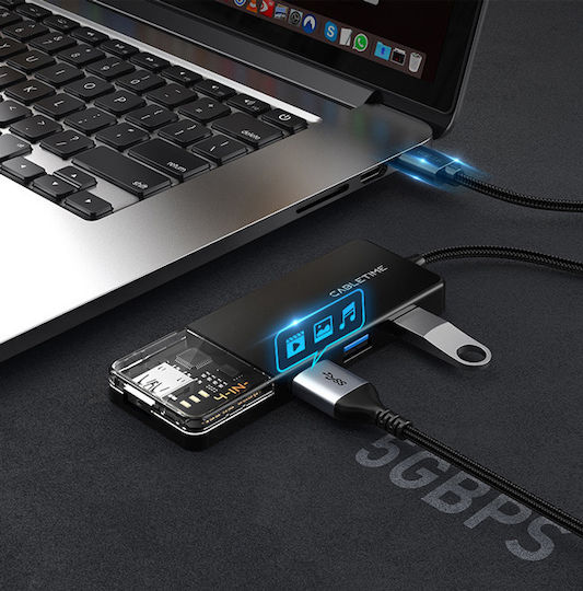 Cabletime USB 3.0 4 Port Hub with USB-A Connection