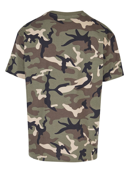 Urban Classics Heavy T-shirt Bărbătesc cu Mânecă Scurtă wood camo aop